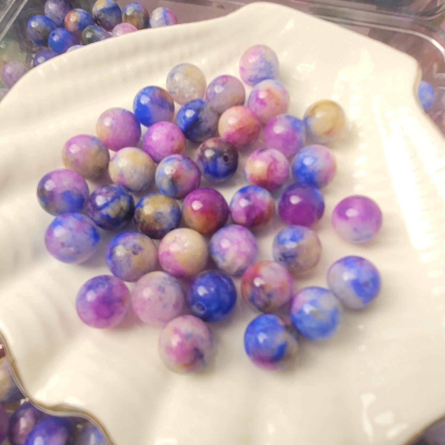 おすすめ:T013 紫星空(サイズ 10mm)高品質天然石 めっちゃお得