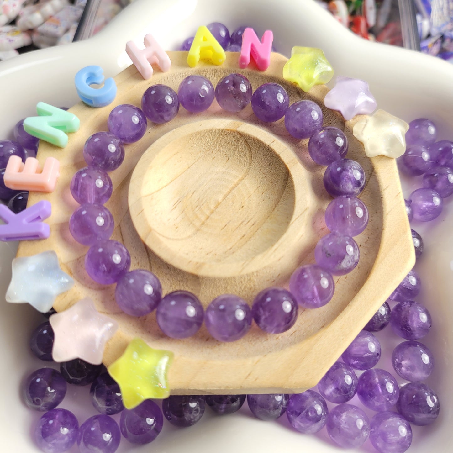 おすすめ:10/14新作 T024 天然アメシスト7A(サイズ10mm)高品質天然石 めっちゃ綺麗な色