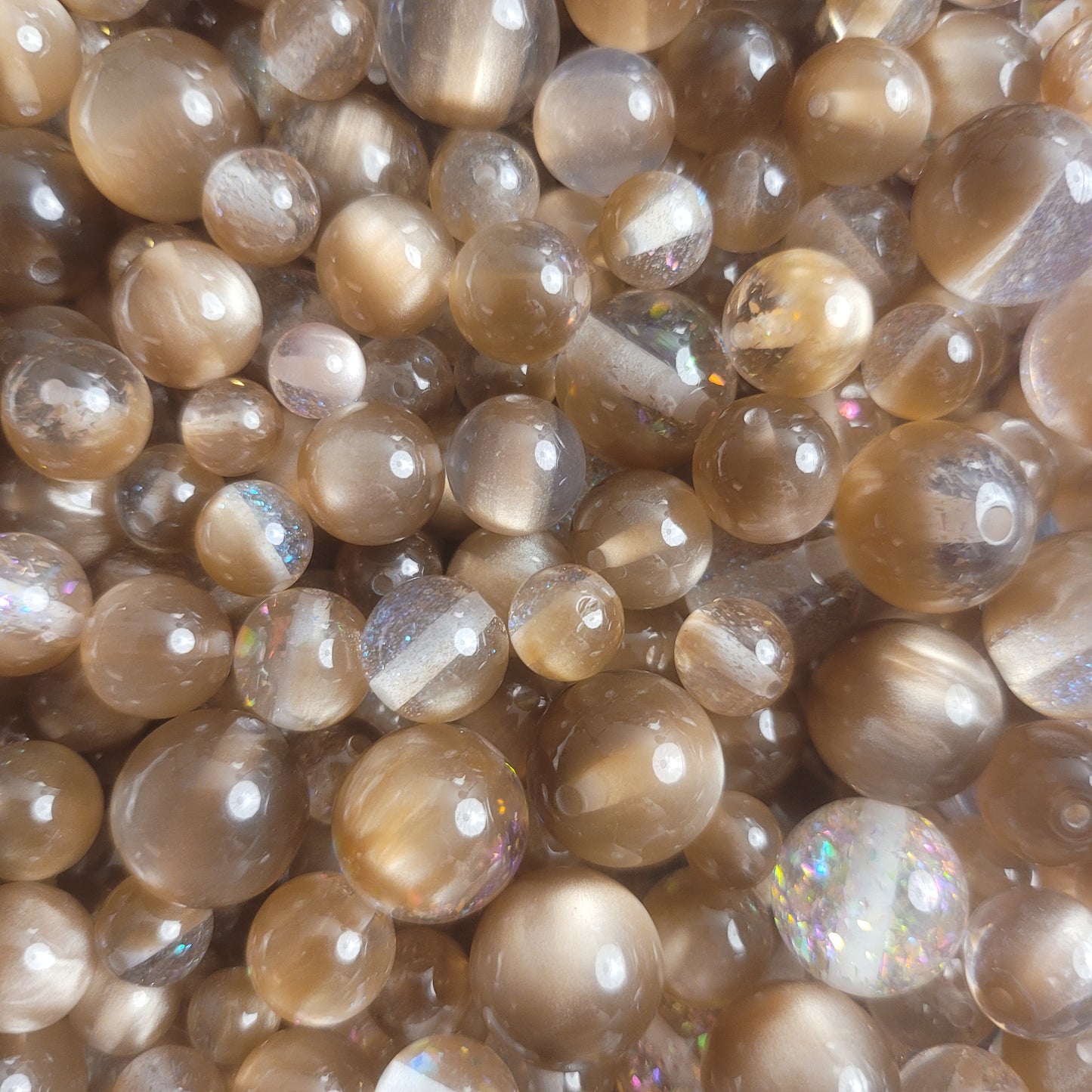 R112「11/25新作」人気超キラキラ!!!綺麗なオーロラビーズミックス 単色 100mlお得