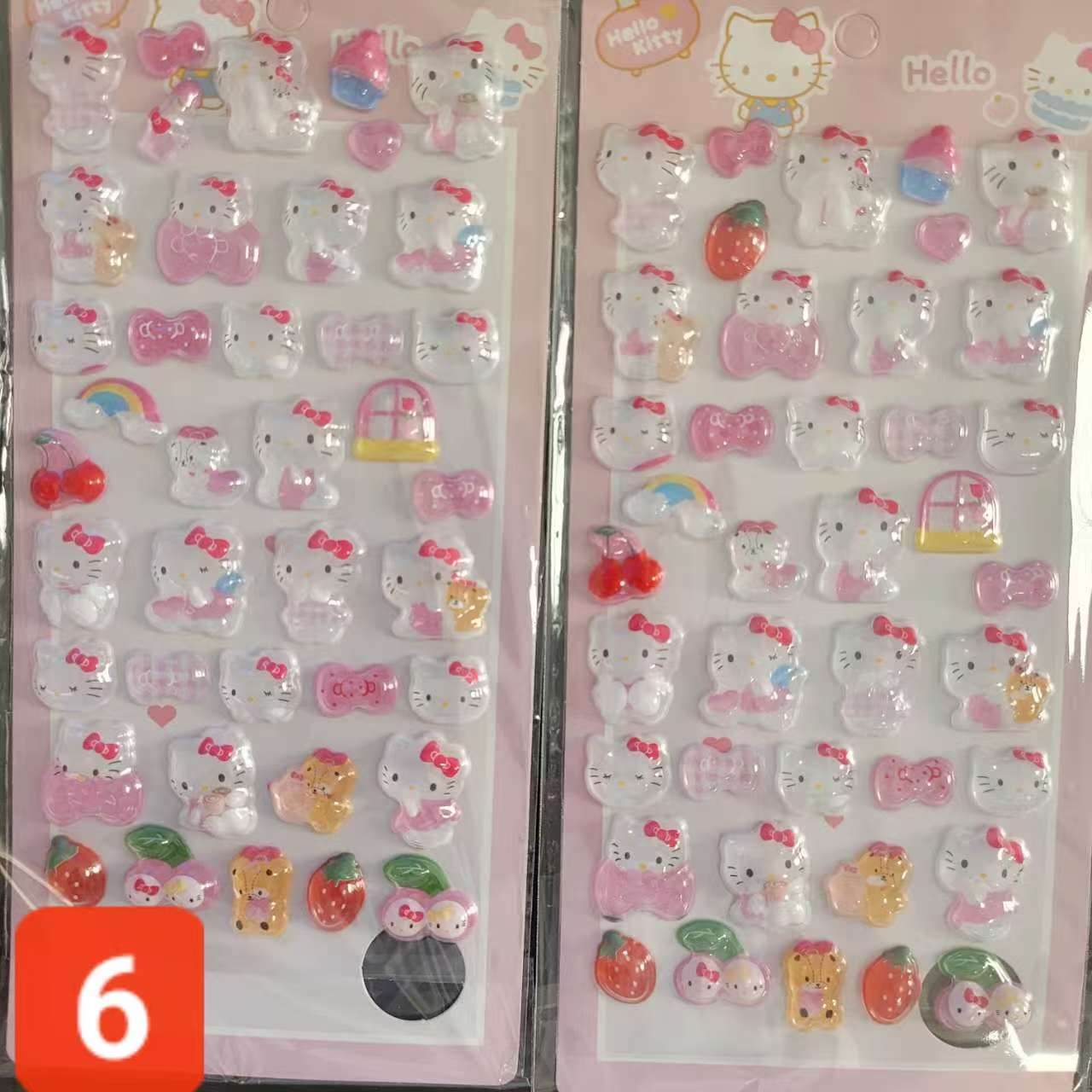 S003 可愛いシール(ボンボンドロップ) 六種類 三枚セット