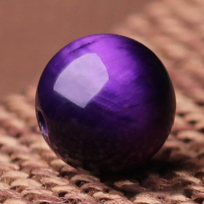T031 天然石 7Aランク高級パープルタイガーアイ 10mm 156粒