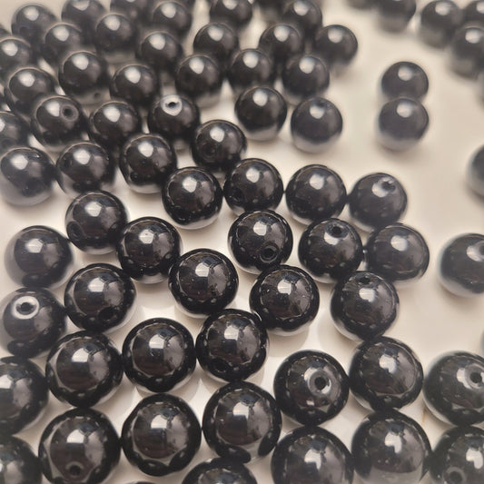 おすすめ：T019　天然黒瑪瑙（サイズ１０ｍｍ）高品質天然石　めっちゃお得