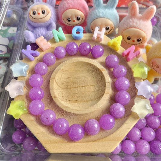 おすすめ：久々の天然石シリーズ　T020　天然紫玉髄　Lilac（サイズ１０ｍｍ）高品質天然石　めっちゃ綺麗な色