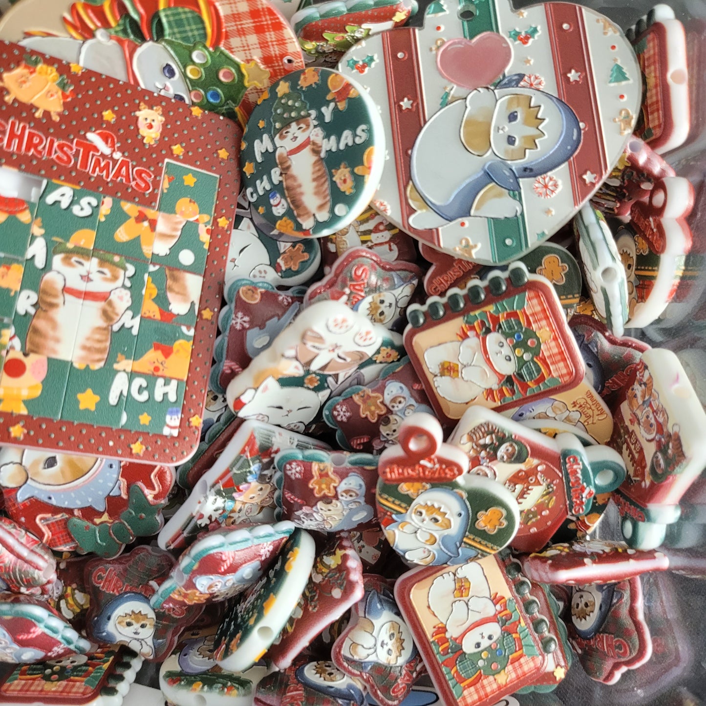 R074「 11/7再販中！！！」オーダーメイド　浮き彫り「人気」「メリクリにゃん｡♥｡･ﾟ♡ﾟ･｡♥｡･ﾟ♡ﾟ･｡♥｡」