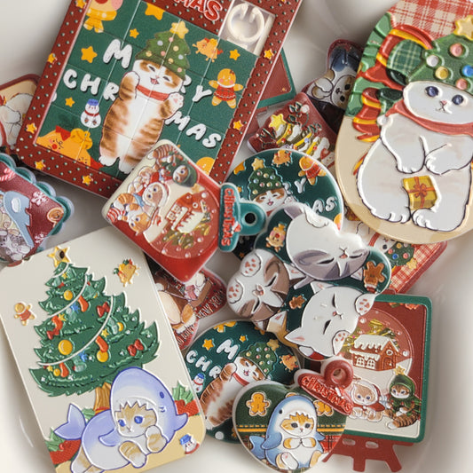 R074「 11/7再販中！！！」オーダーメイド　浮き彫り「人気」「メリクリにゃん｡♥｡･ﾟ♡ﾟ･｡♥｡･ﾟ♡ﾟ･｡♥｡」