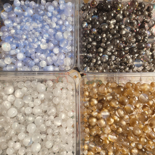 R101「11/16新作」オーロラビーズ　四種　ミックス　単色　１００ｍｌ