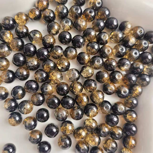G099 「11/21新作」ブラックゴールド　ガラス素材　爆裂　ビーズ（50ｍｌ）