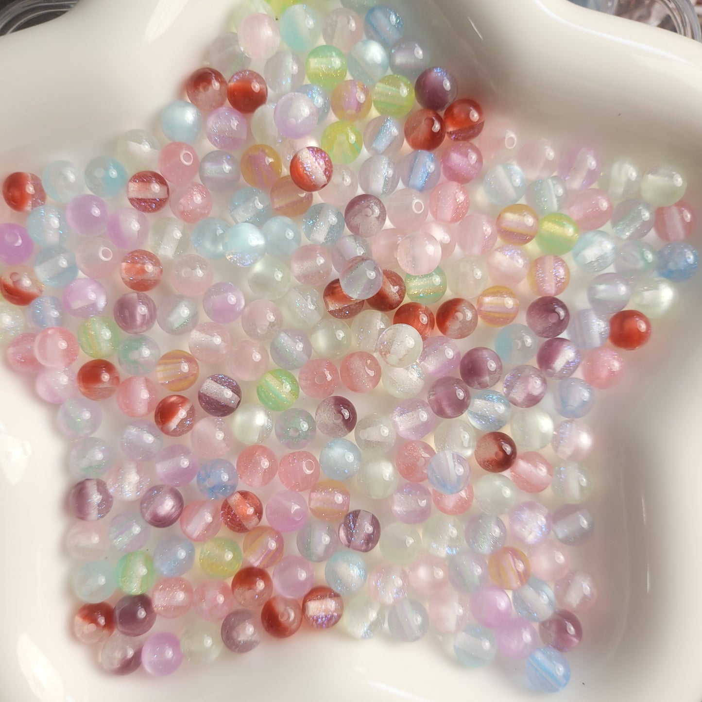 R0110「 11/22新作！！！」「人気」オーロラビーズ　色変わり　ミックスカラー　8ｍｌ