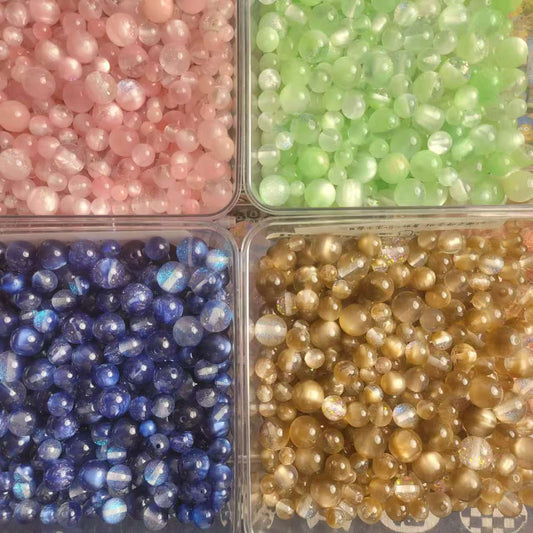 R112「11/25新作」人気超キラキラ！！！綺麗なオーロラビーズミックス　単色　１００ｍｌお得