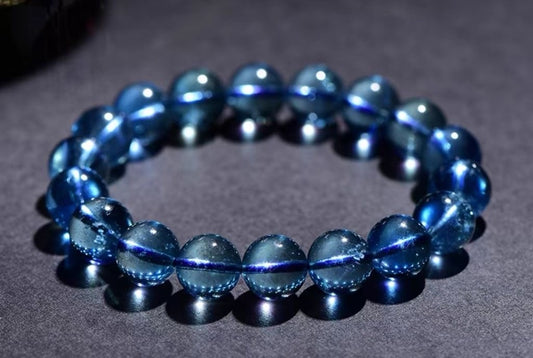 X001　11/30新作「天然石ブレスレット」アクアマリン　アイスブルー　ブルークリスタル