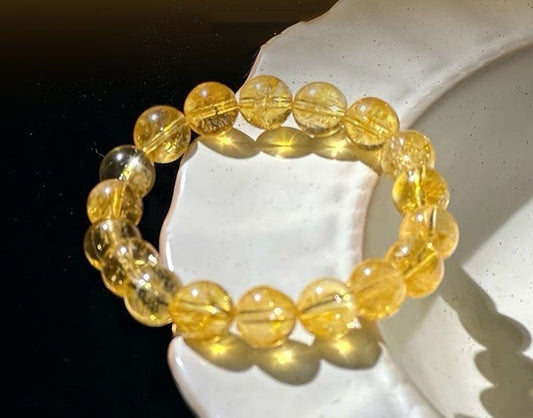 X004　12/4新作「天然石ブレスレット」ゴールデンルチルクウォーツ　12ｍｍ