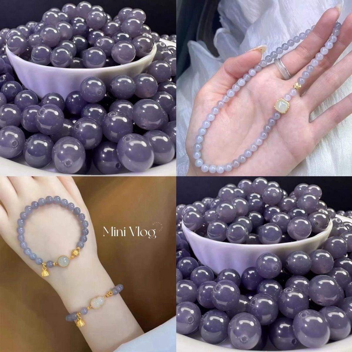 G098 12/12新作　ガラスビーズ　灰紫　50ｍｌから　セール