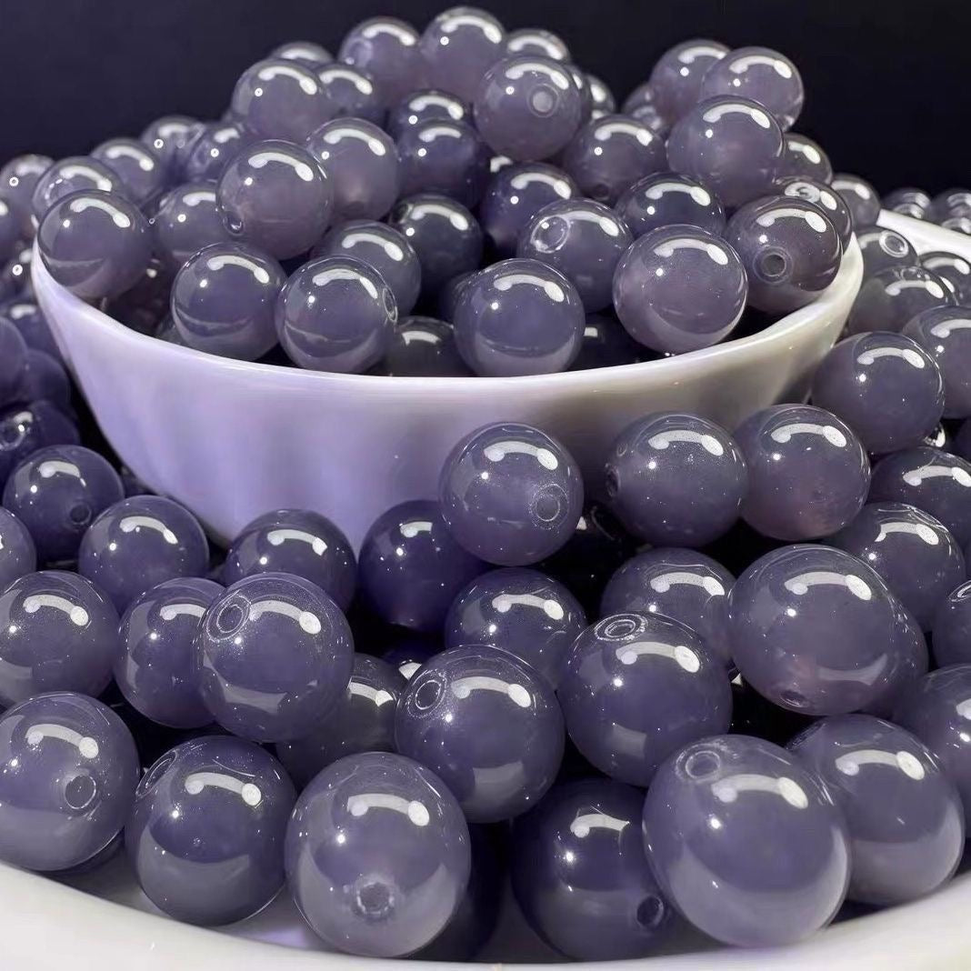 G098 12/12新作　ガラスビーズ　灰紫　50ｍｌから　セール