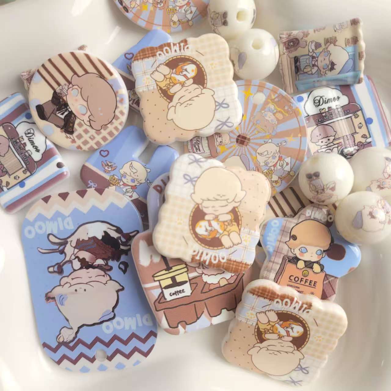 R223「01/27再販中」めっちゃ人気「超可愛い、人気商品　DIMOO ミルクティー｡♥｡･ﾟ♡ﾟ･｡♥｡･ﾟ♡ﾟ･｡♥｡」