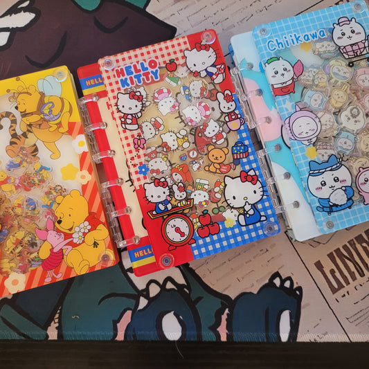 S010 2/11新作　シャカシャカノート　A7サイズ　プーさん、kitty、ちいかわ　めっちゃくちゃ可愛い