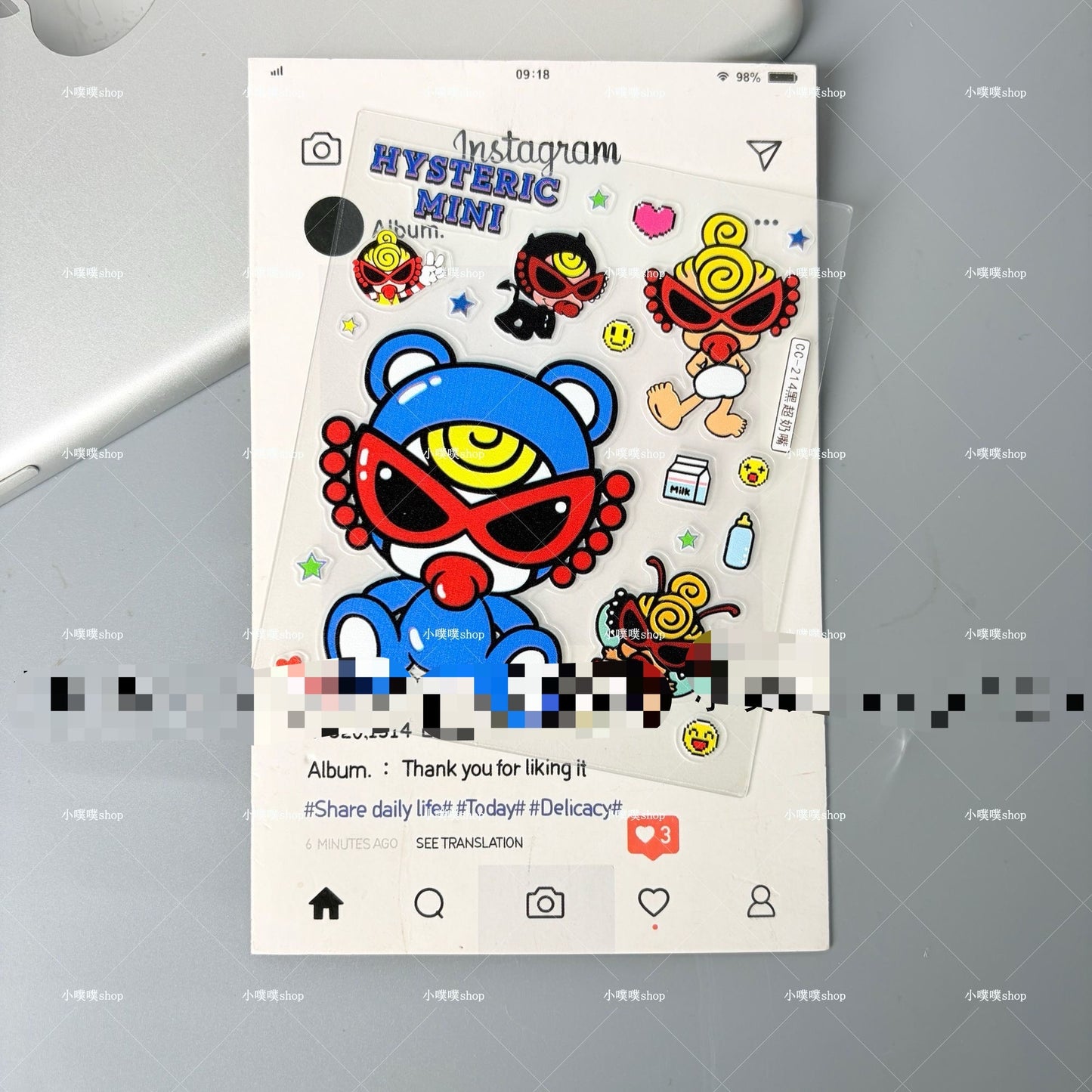 S030　ヒスミニ　DIYシール　スマホシール　防水　四枚セット