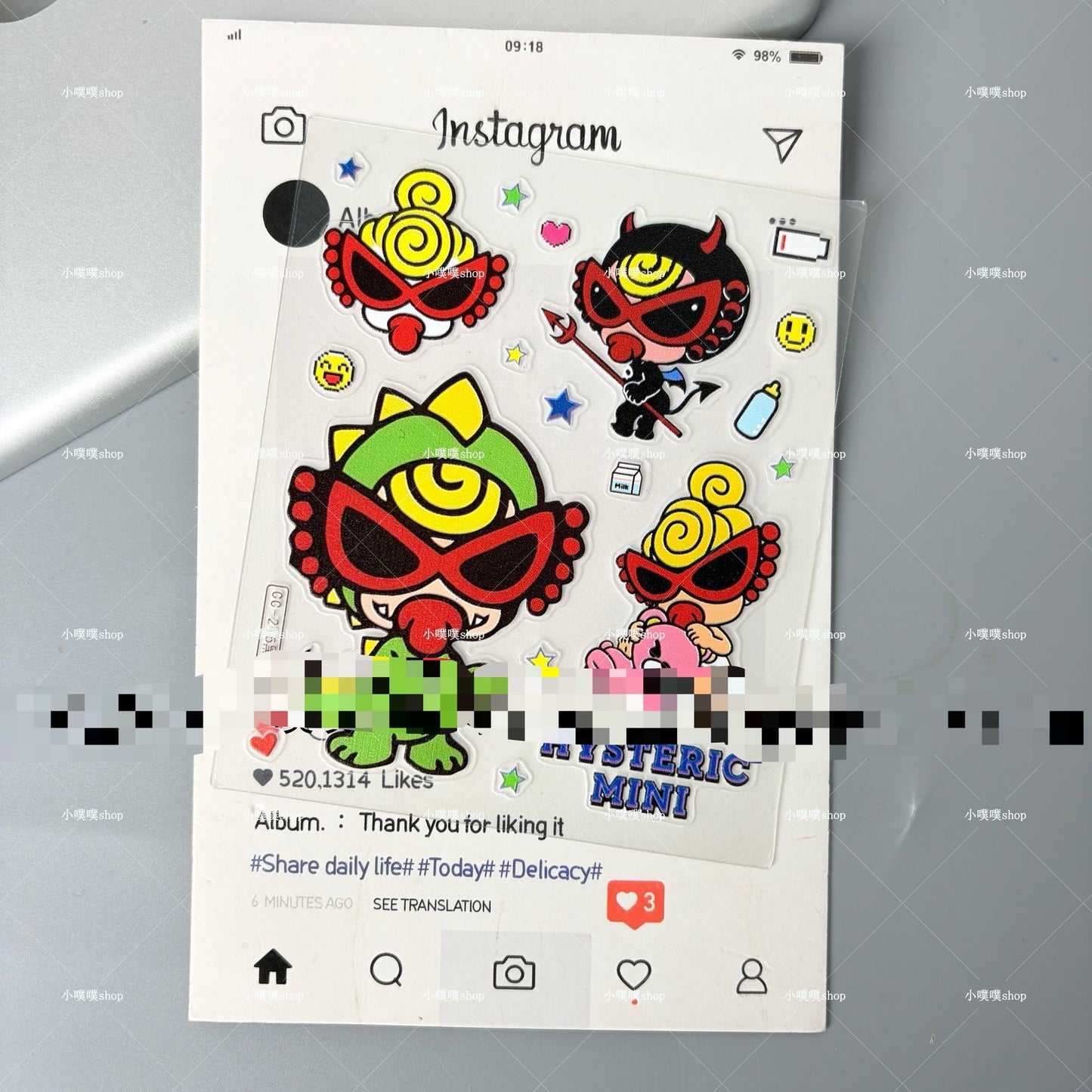 S030　ヒスミニ　DIYシール　スマホシール　防水　四枚セット