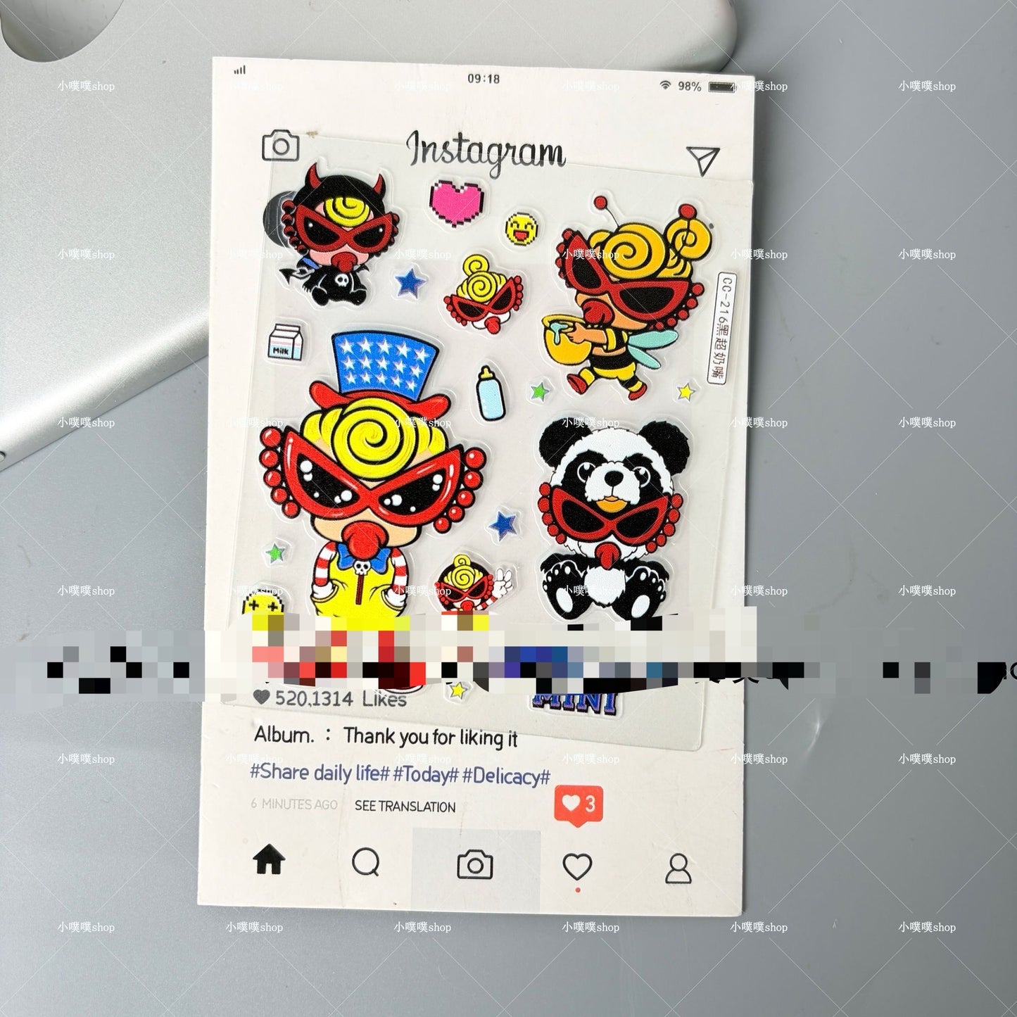 S030　ヒスミニ　DIYシール　スマホシール　防水　四枚セット